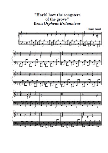 Téléchargez l'arrangement pour piano de la partition de Hark! how the songsters of the grove en PDF